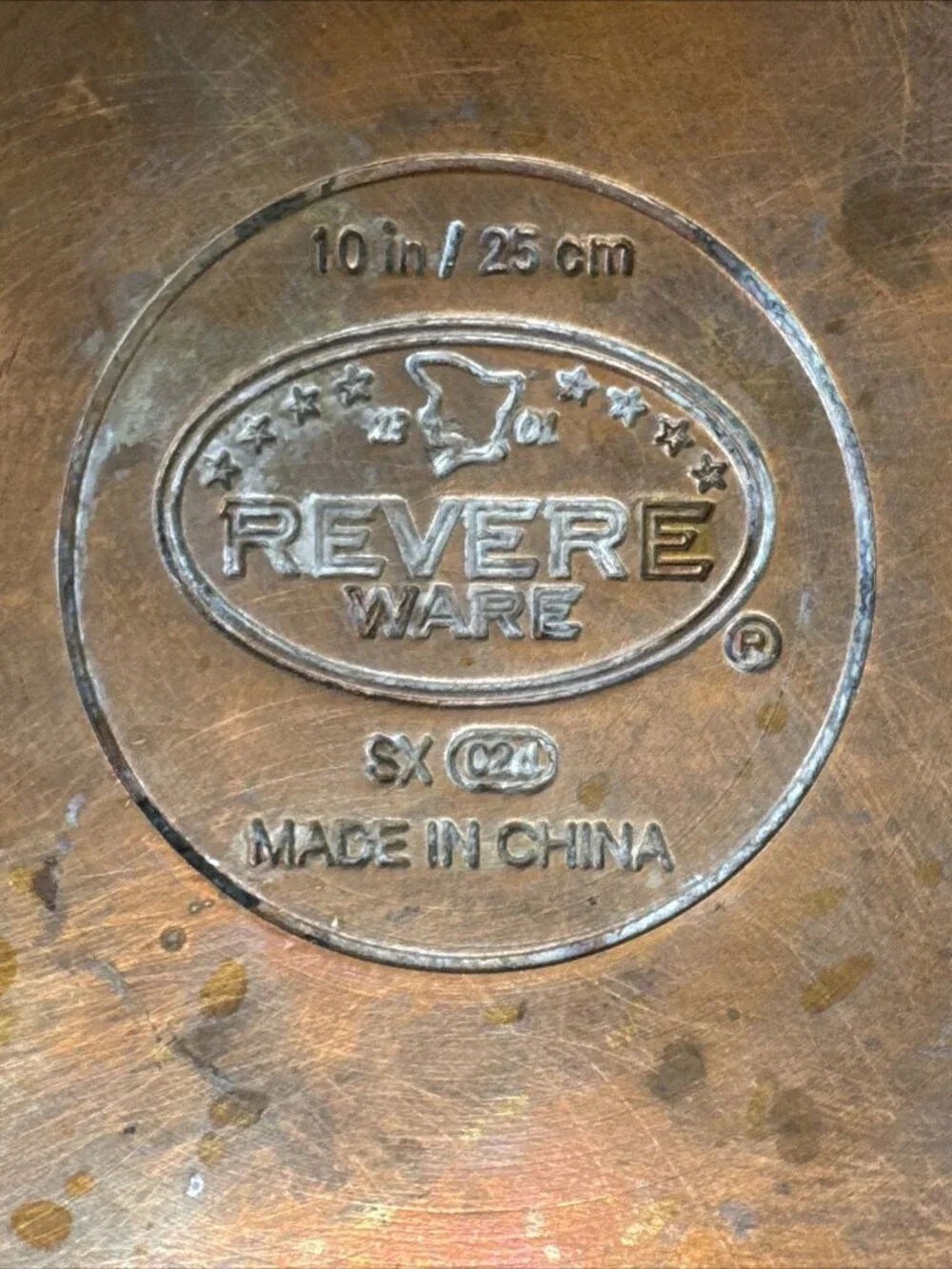 Revere Ware 10 inch Frying Pan Skillet SX Copper Bottom Stainless Steel Heavy